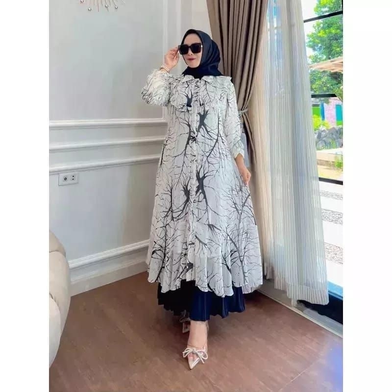 YUMNI SET ROK PLISKET TUNIK CERUTY TERBARU
