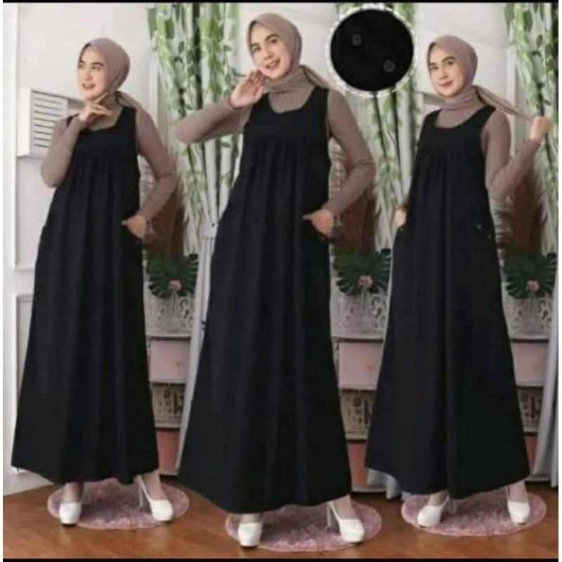 Maxi Long drees jeans moti f - overal jeans - overall motof - overall jeans wanita terbaru - overall
