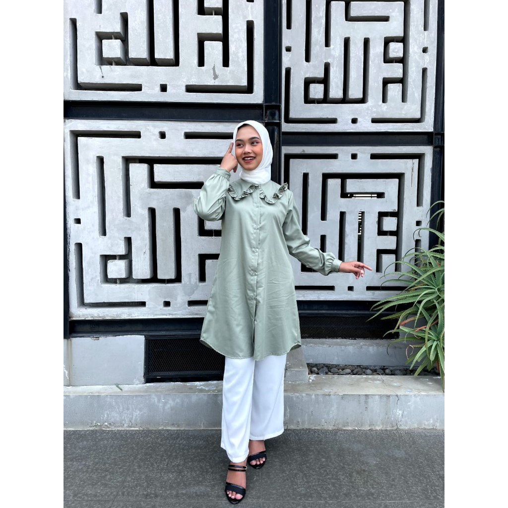 BEST SELLER TUNIK PRILLY BY INS COLLECTIONS BAJU ATASAN MUSLIM WANITA CASUAL BAHAN KATUN TOYOBO