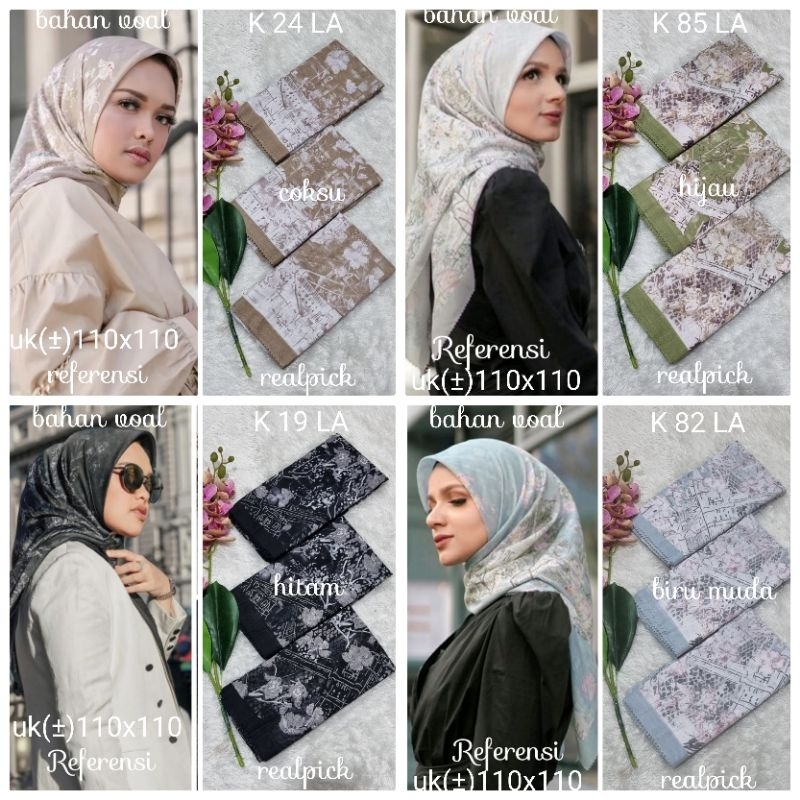 hijab motif bunga segi empat // jilbab motif segi empat  lasercut terbaru// kerudung segi empat  mot