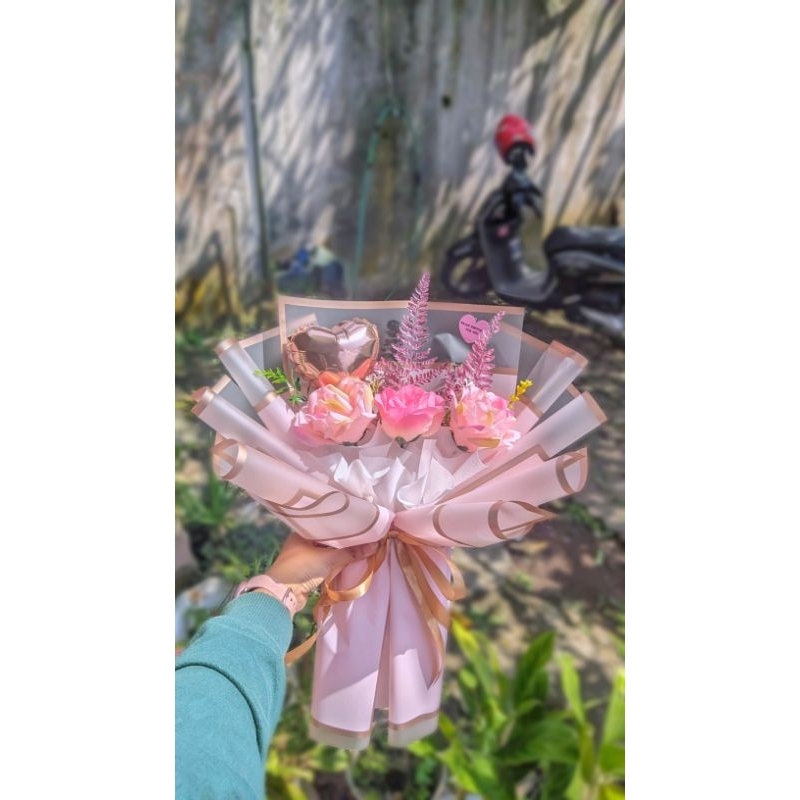 buket artificial mini "feelin pink"