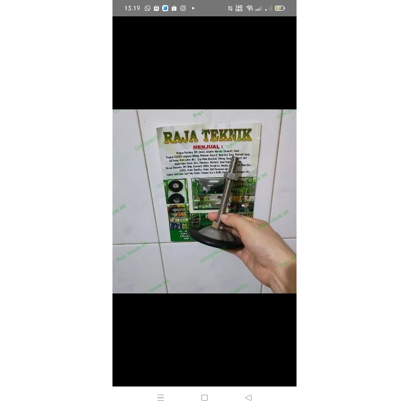 kaki meja stainless m10 + karet / kaki meja stainless m10 x 70 + karet / adjuster stainless m10 x 70