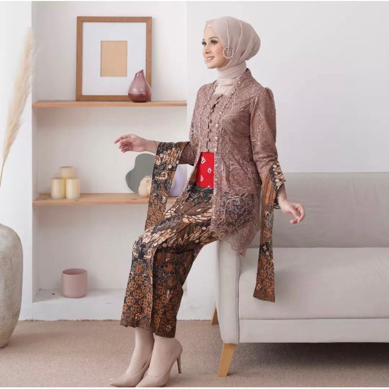 Kebaya Kutubaru Modern Wisuda/Baju Kondangan Jumbo/ Kutubaru Jumputan Ribzicon