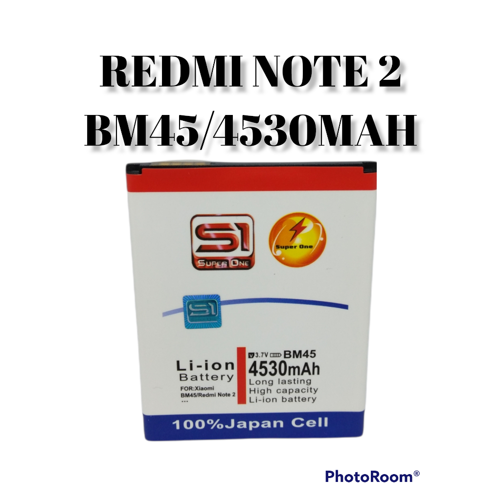 BATERAI DOUBLE POWER SUPER ONE XIAOMI REDMI NOTE 2 BM45 BM 45