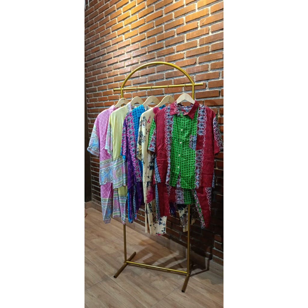 Setelan Piyama Rayon Lengan Pendek / Piyama Rayon Polos / Piyama Rayon Tiedye / Piyama Rayon Batik