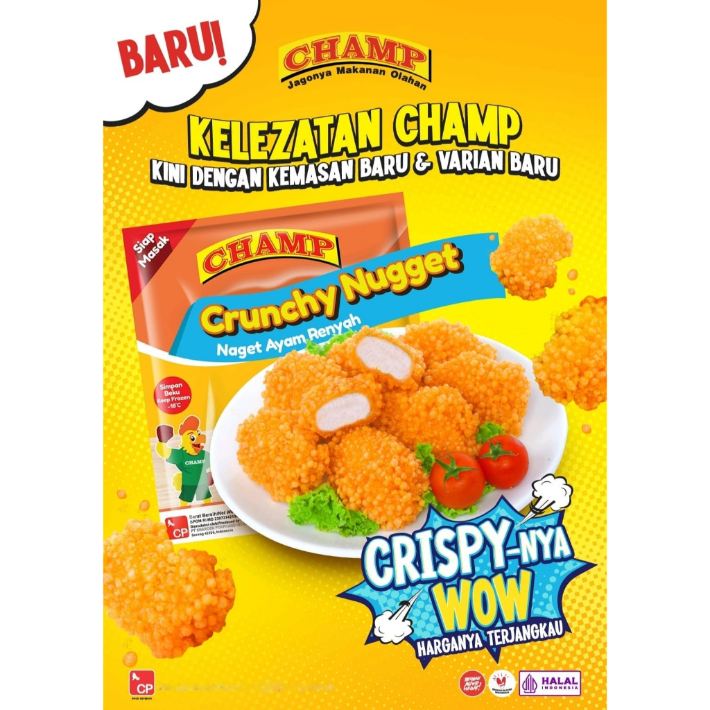 

Champ Crunchy Nugget 225gr - Naget Ayam Renyah