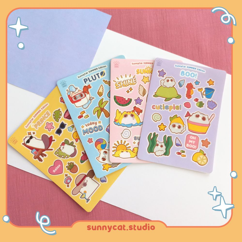 

SUNNYCAT STUDIO Summer Sticker Sheet / Stiker Kiss Cut