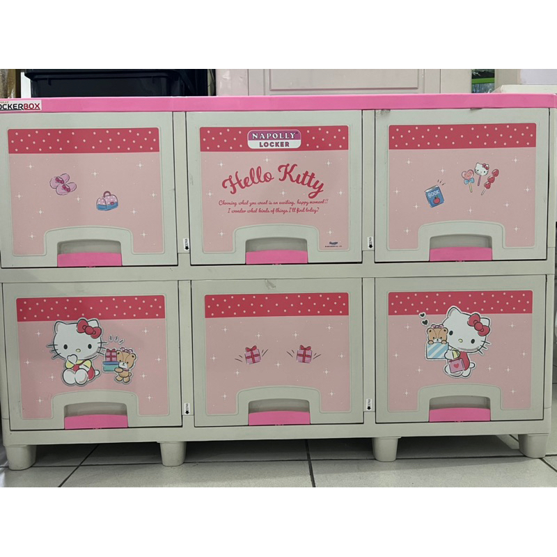 locker plastik serbaguna, rak hello kitty