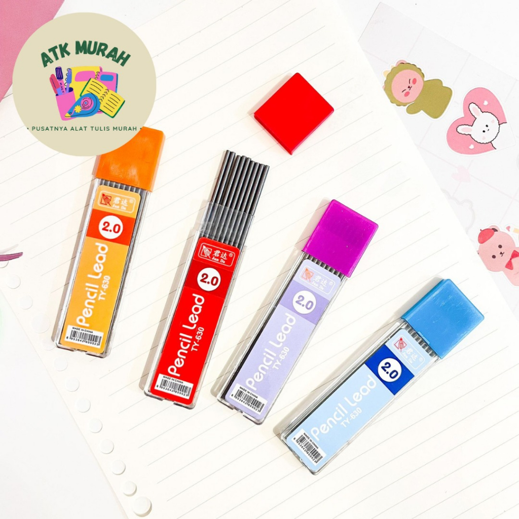 

refill pensil mekanik cetek ukuran 2.0 ty-630 alat tulis kantor aesthetic korea isi 9 pcs termurah COD