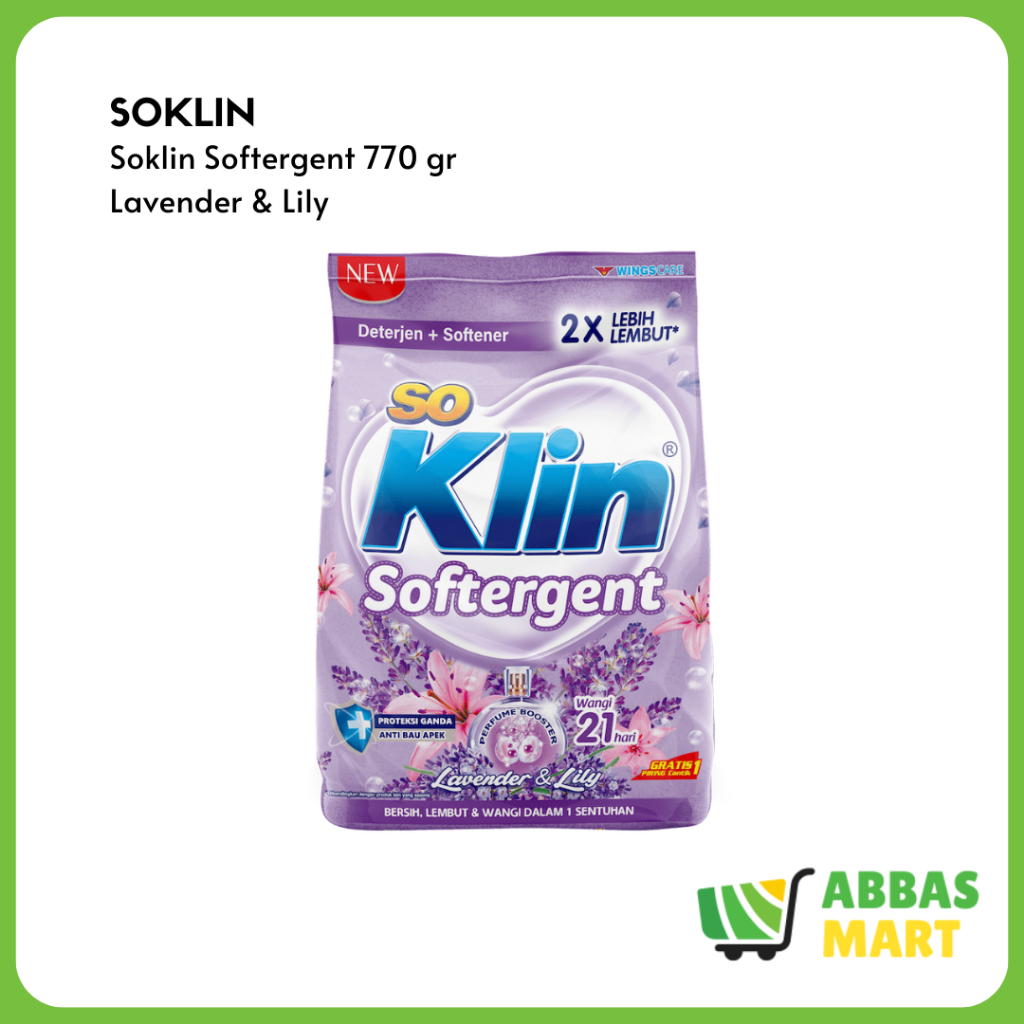 Soklin Detergent Bubuk Softergent 770gr