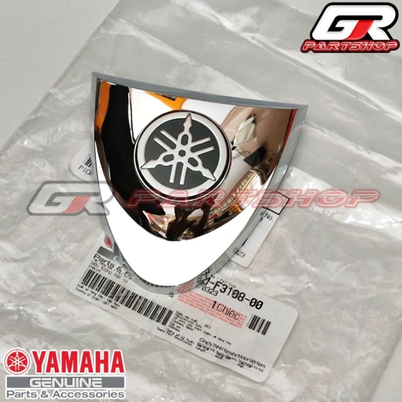 EMBLEM DASI CHROME F1ZR ORI YGP ORIGINAL YAMAHA VEGA FIZR FIZ F1Z R LOGO TAMENG DEPAN TEBENG FRONT P