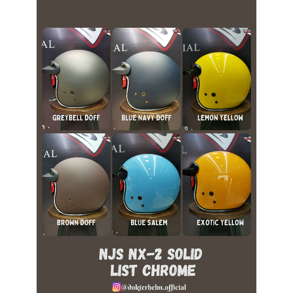Helm Bogo RETRO NJS NX-2SOLID ORIGINAL PREMIUM FREE PET NJS STANDART SNI