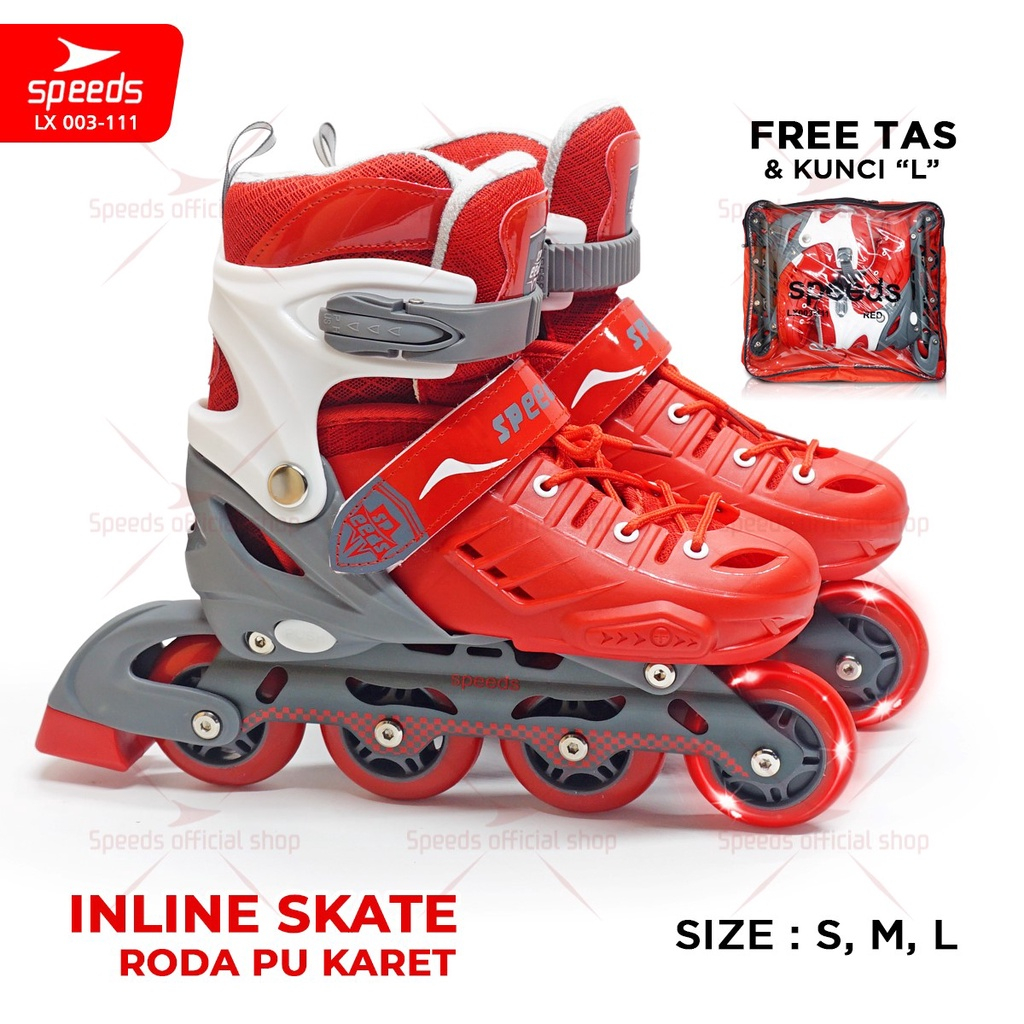 SPEEDS Sepatu Roda Anak Dewasa Remaja Roller Skate Nyala Karet Park Mainan Anak 003-111