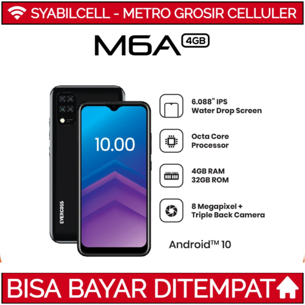 EVERCOSS M6A RAM 3/16GB RAM 4/32GB Garansi Resmi