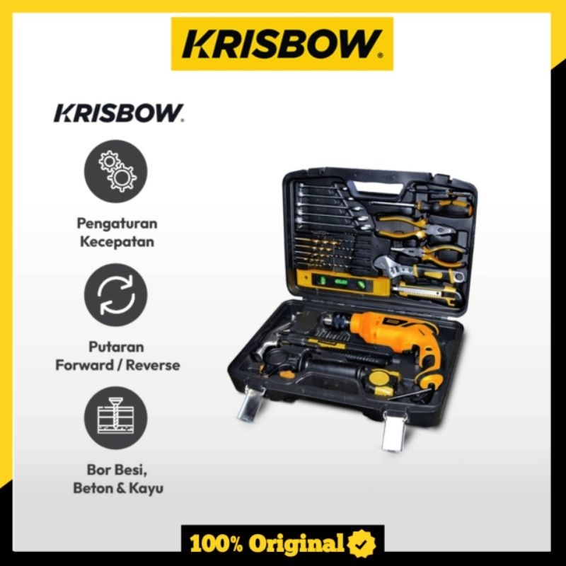 Krisbow Set Bor Listrik Beton 600 W 37 Pcs