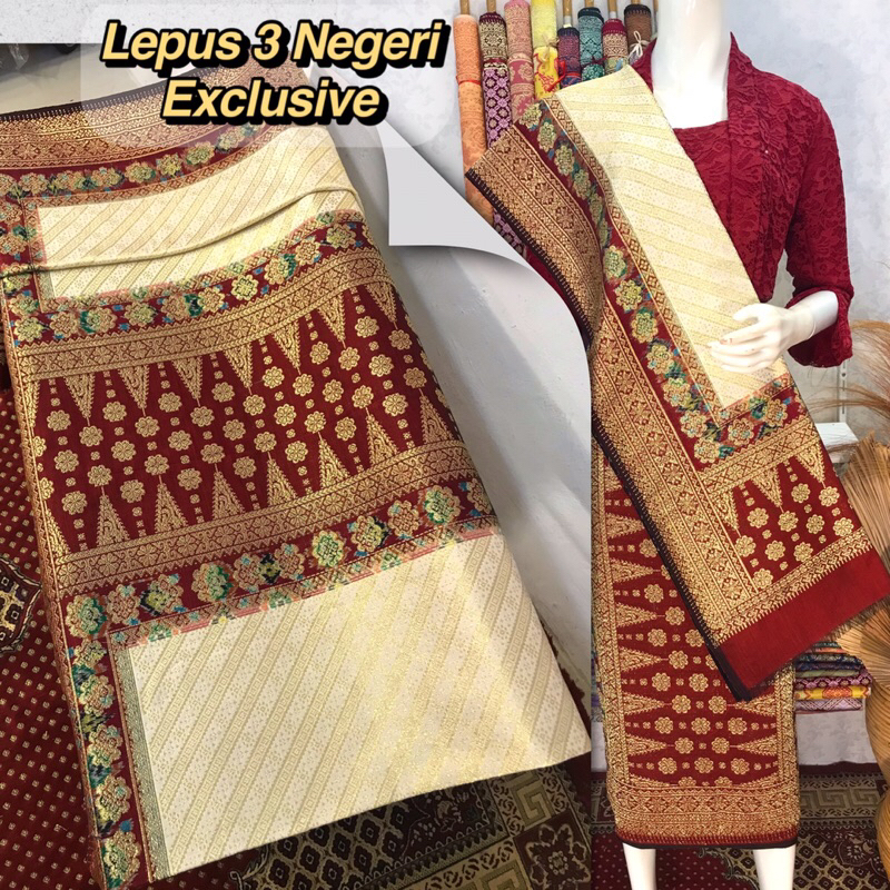 Songket Lepus 3 Negeri Exclusive-Asli Tenun Tangan Palembang