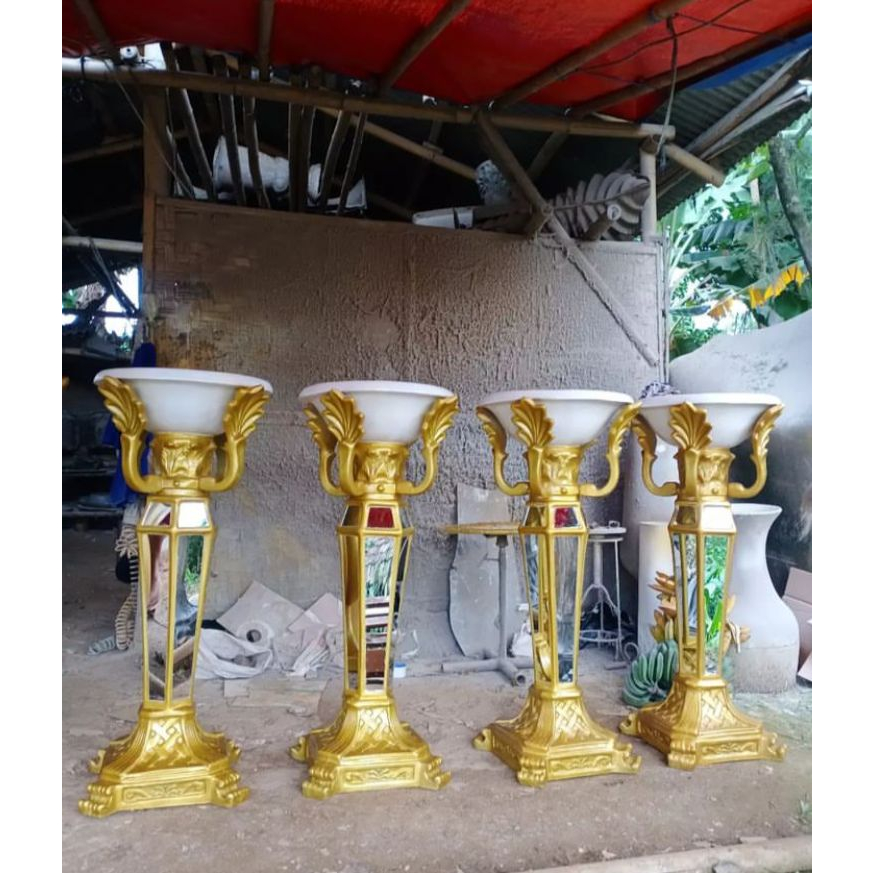 Pot bunga dekorasi pelaminan fiberglass