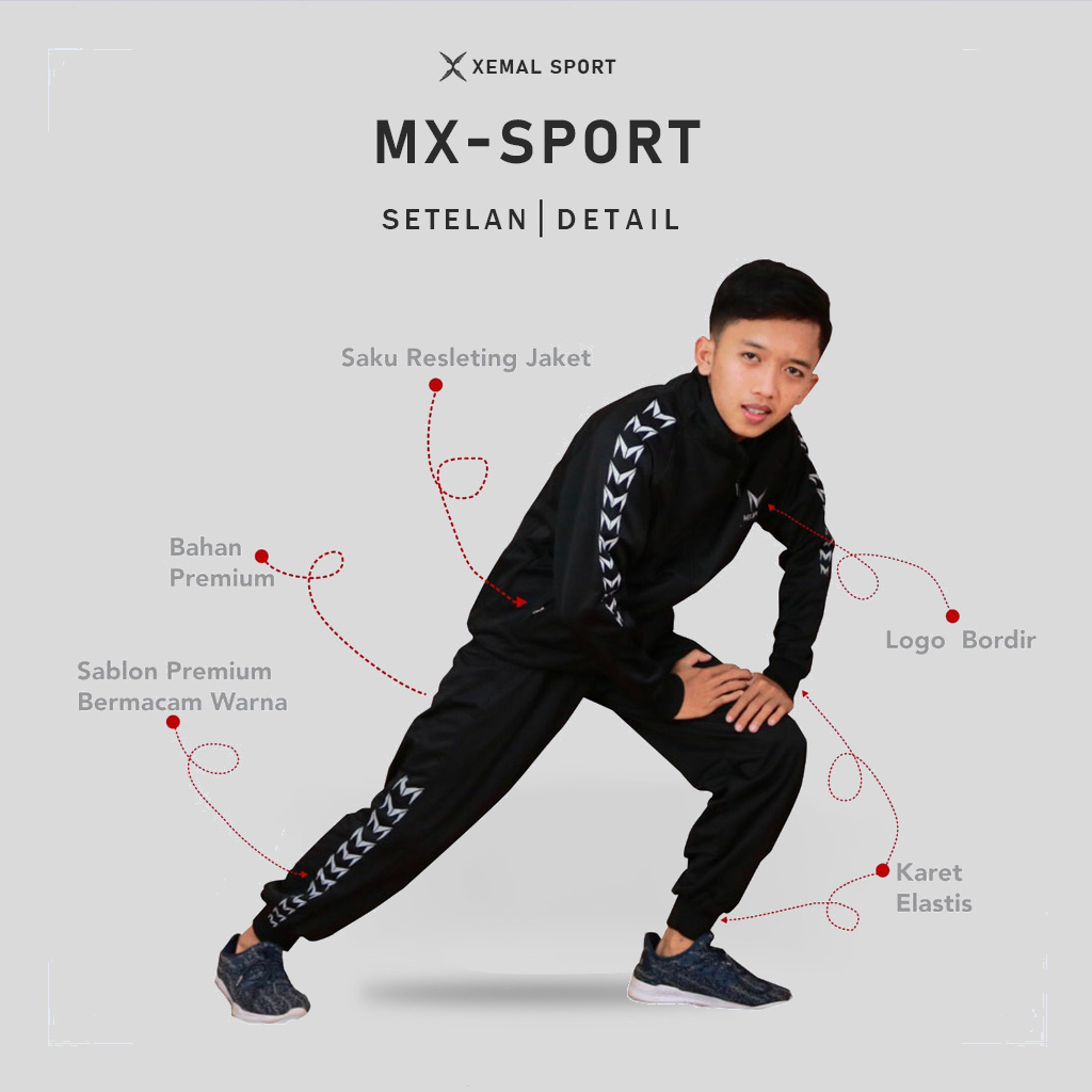 Setelan Olahraga Premium Pria Wanita Baju Sport Running Jogging Gym Fitness