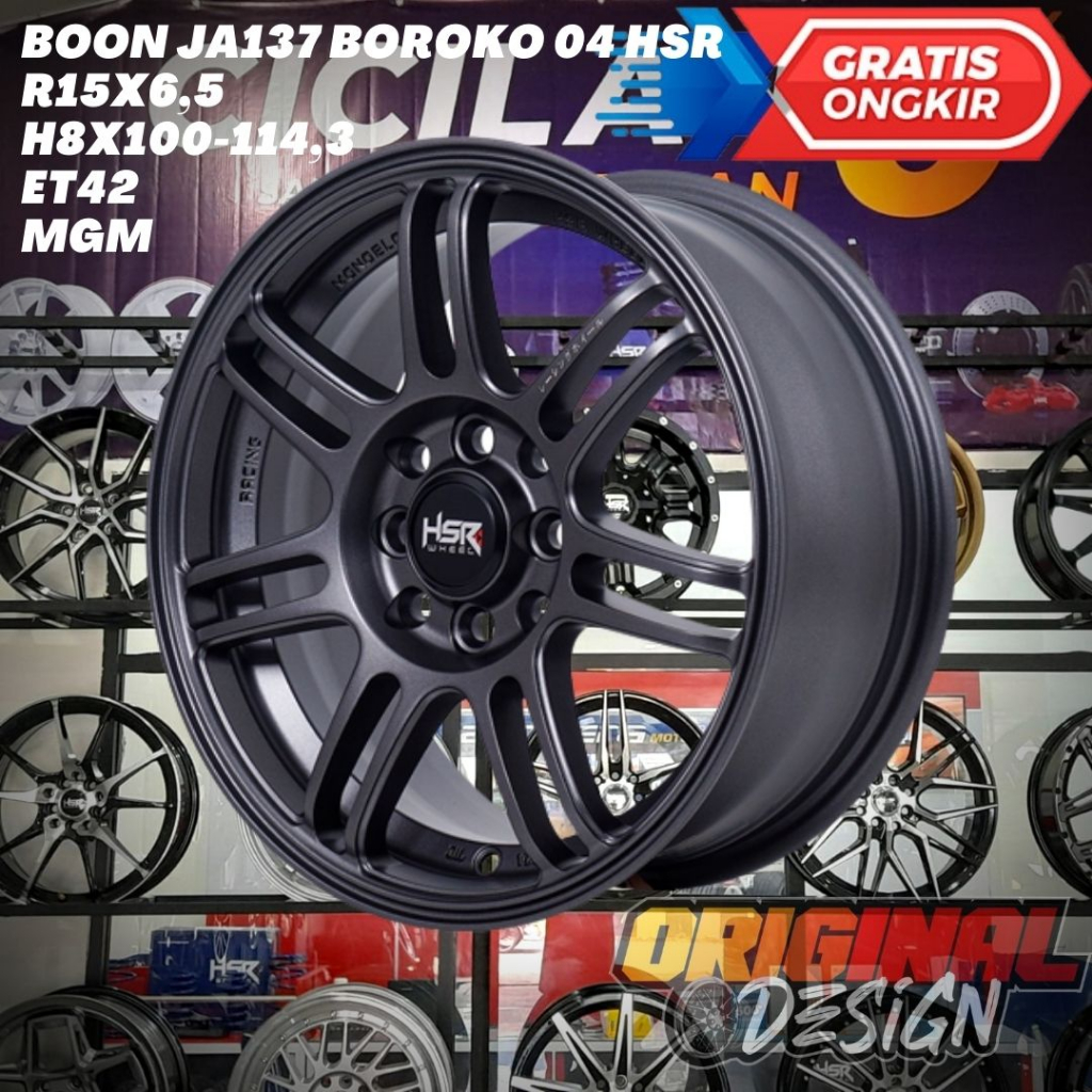 Velg Mobil Ring 15 R15 HSR BOON Untuk Hyundai Accent , Atoz , Elantra