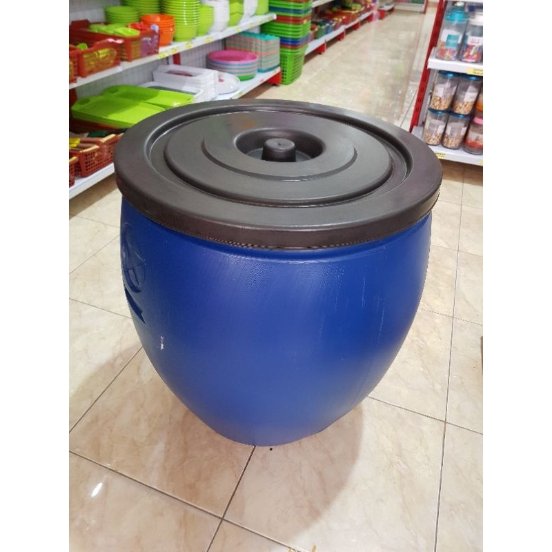 Gentong air 130 Liter/Guci Biru/Gentong plastik tutup Bintang