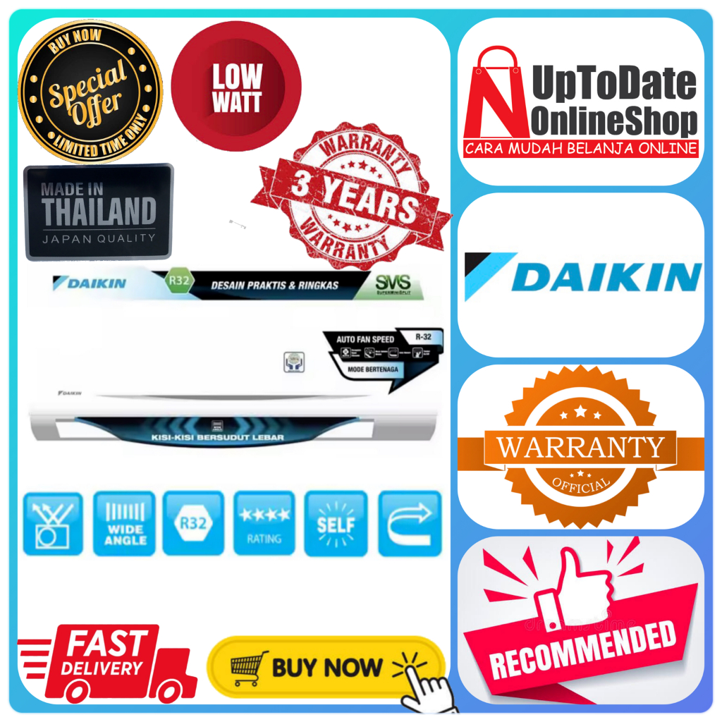 AC DAIKIN STANDARD 1.5 PK FTC35NV14 FTC35NV FTC35 SUPER COOLING R32 THAILAND AC 1.5PK DAIKIN