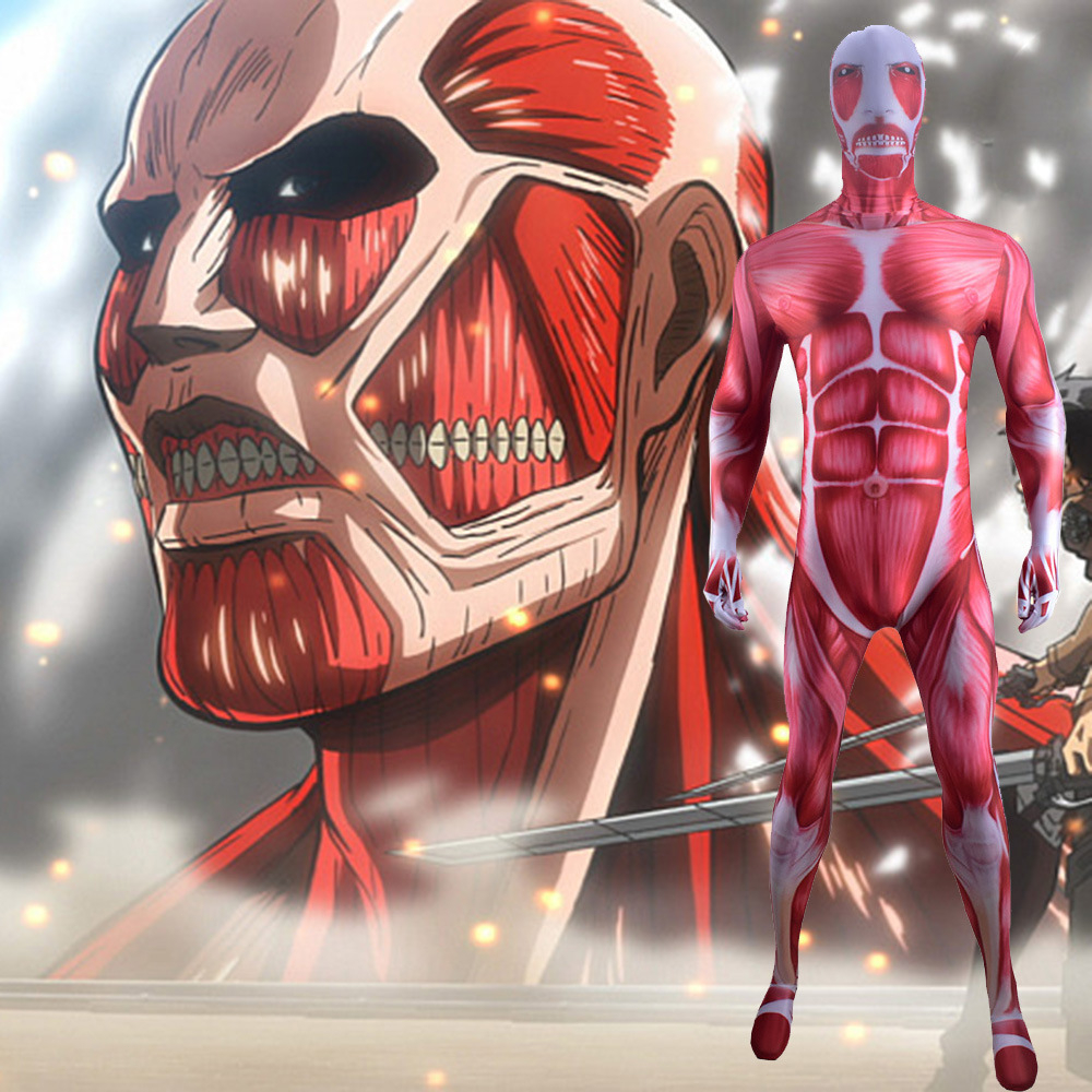 Attack on Titan Cosplay Costume Superhero Zentai Bodysuits Attack on Titan Costume Cosplay Lycra Spa