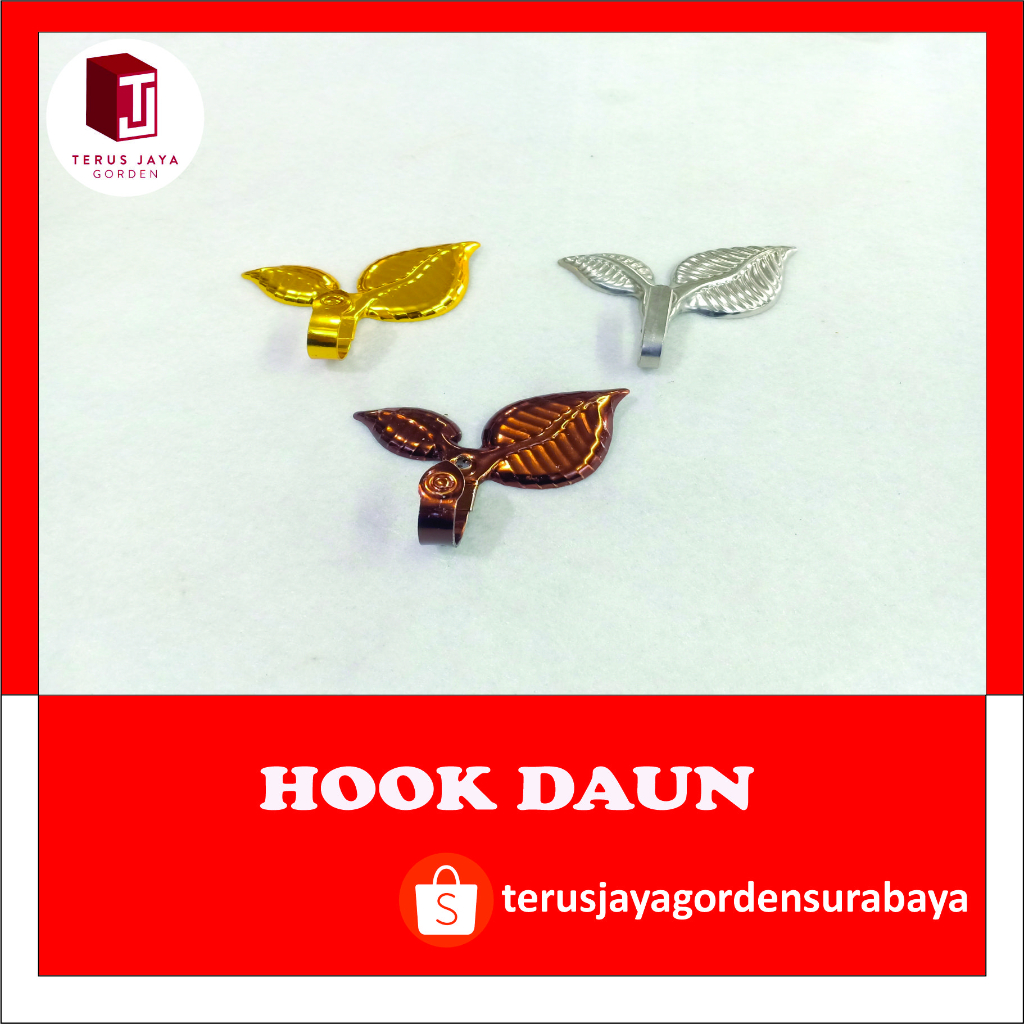Hook Gorden Daun / Cantolan Gorden Minimalis Besi