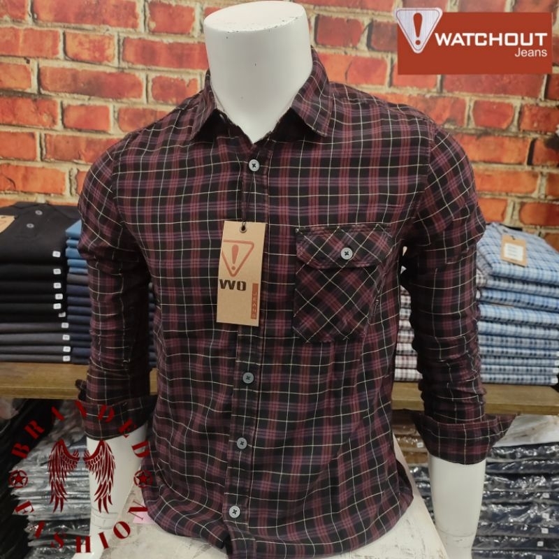WATCHOUT JEANS RM KEMEJA LENGAN PANJANG JS302930137 MAROON