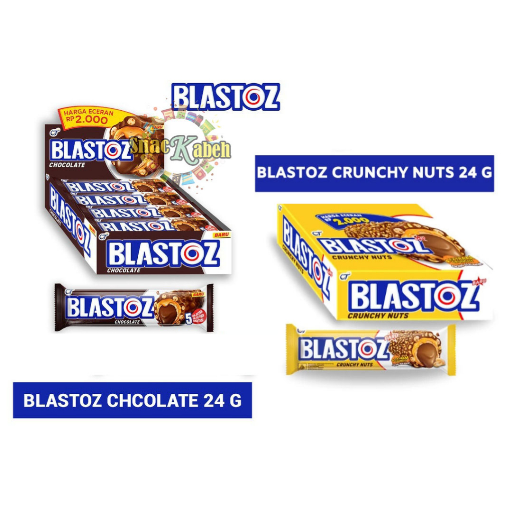 

Blastoz Chocolate 1Box isi 12pcs @24gr Crunchy Nuts Kacang Coklat