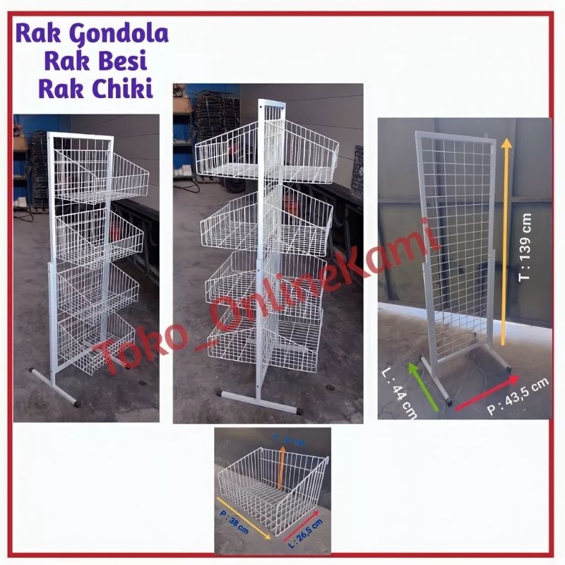 Rak gondola/ Rak chiki besi/ rak gondola mini/ rak toko/ rak minimarket murah