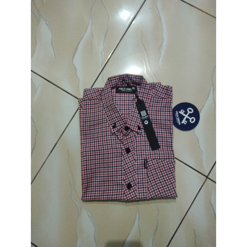 Gingham Shirt Buttondown Red FIELD SINNER Second vgc Originial