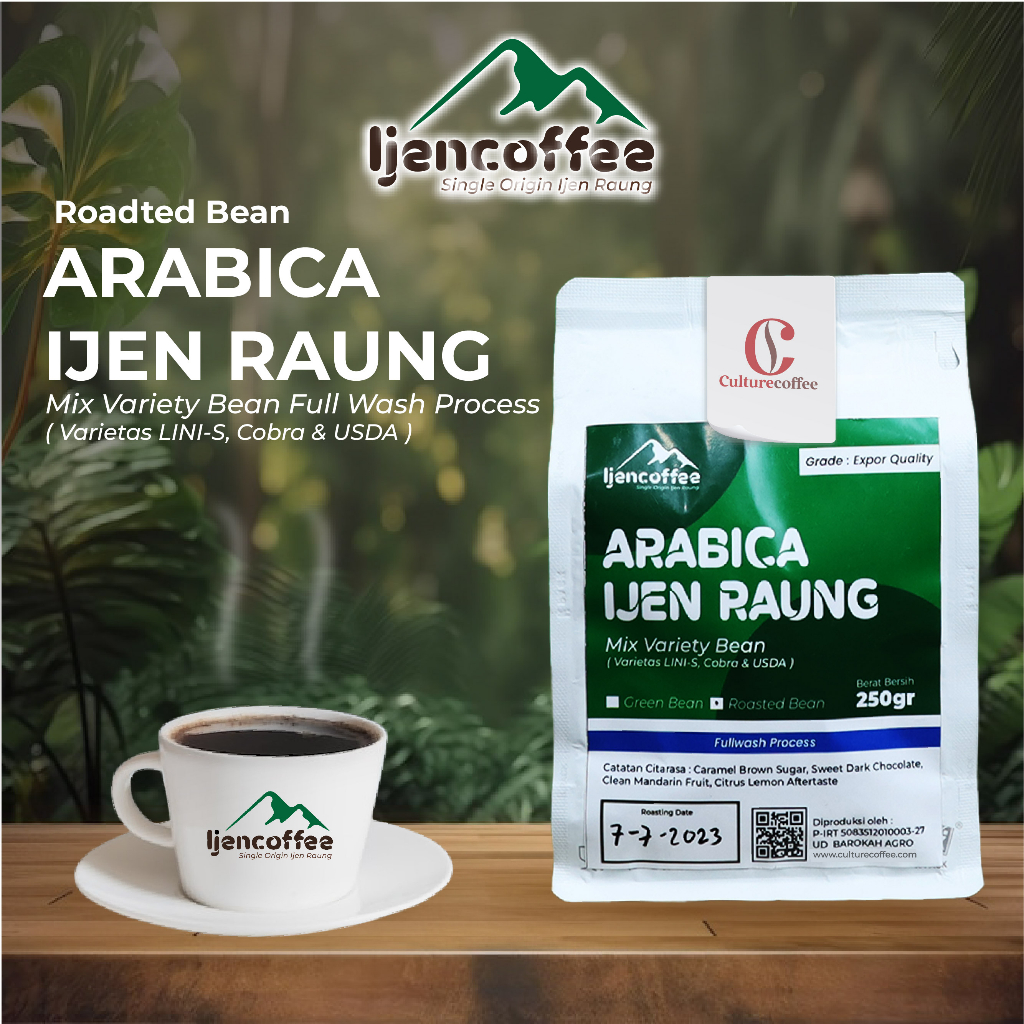 

kopi arabica bubuk halus 250gr fullwash proses Grade A - Ijen Coffee