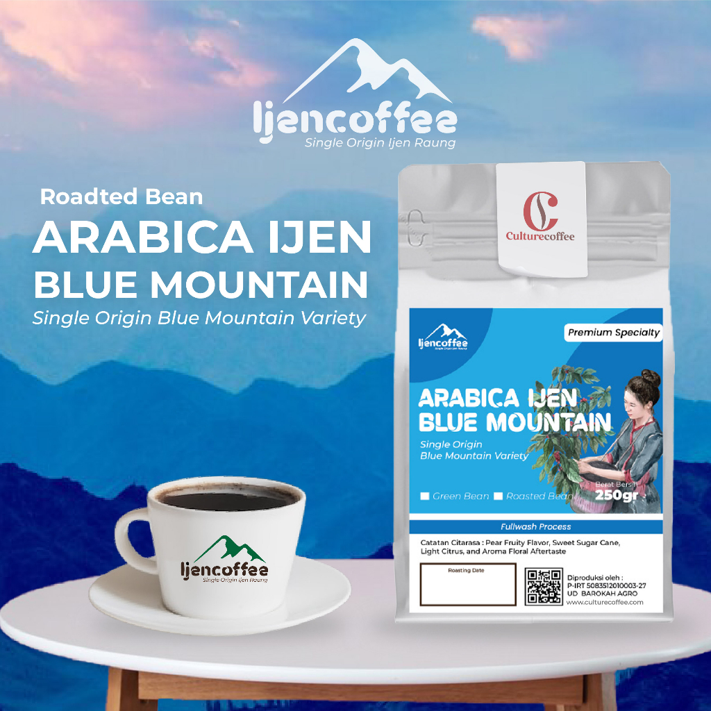 

kopi arabica blue mountain ijen raung 250gr bubuk halus / kopi arabica blue mountain ijen raung bubuk halus fullwash proses Grade A - Ijen Coffee