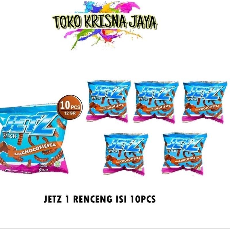 

JETZ STICK RASA CHOCOFIESTA RENCENG ISI 10 PCS X 18 GRAM