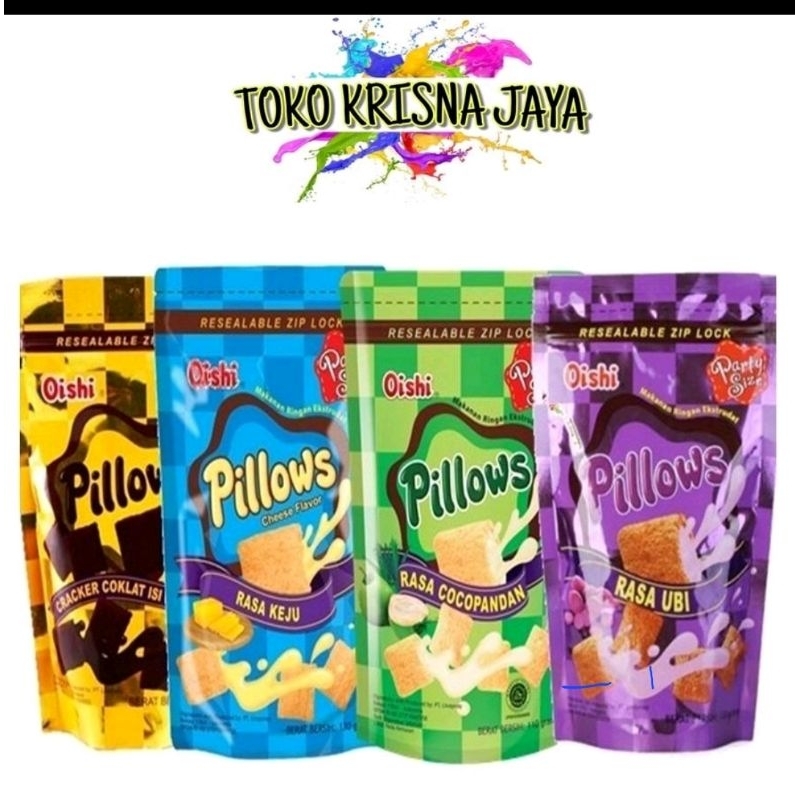 

OISHI PILLOWS VARIASI COKELAT | UBI | COCOPANDAN | KEJU NETTO 110 GR