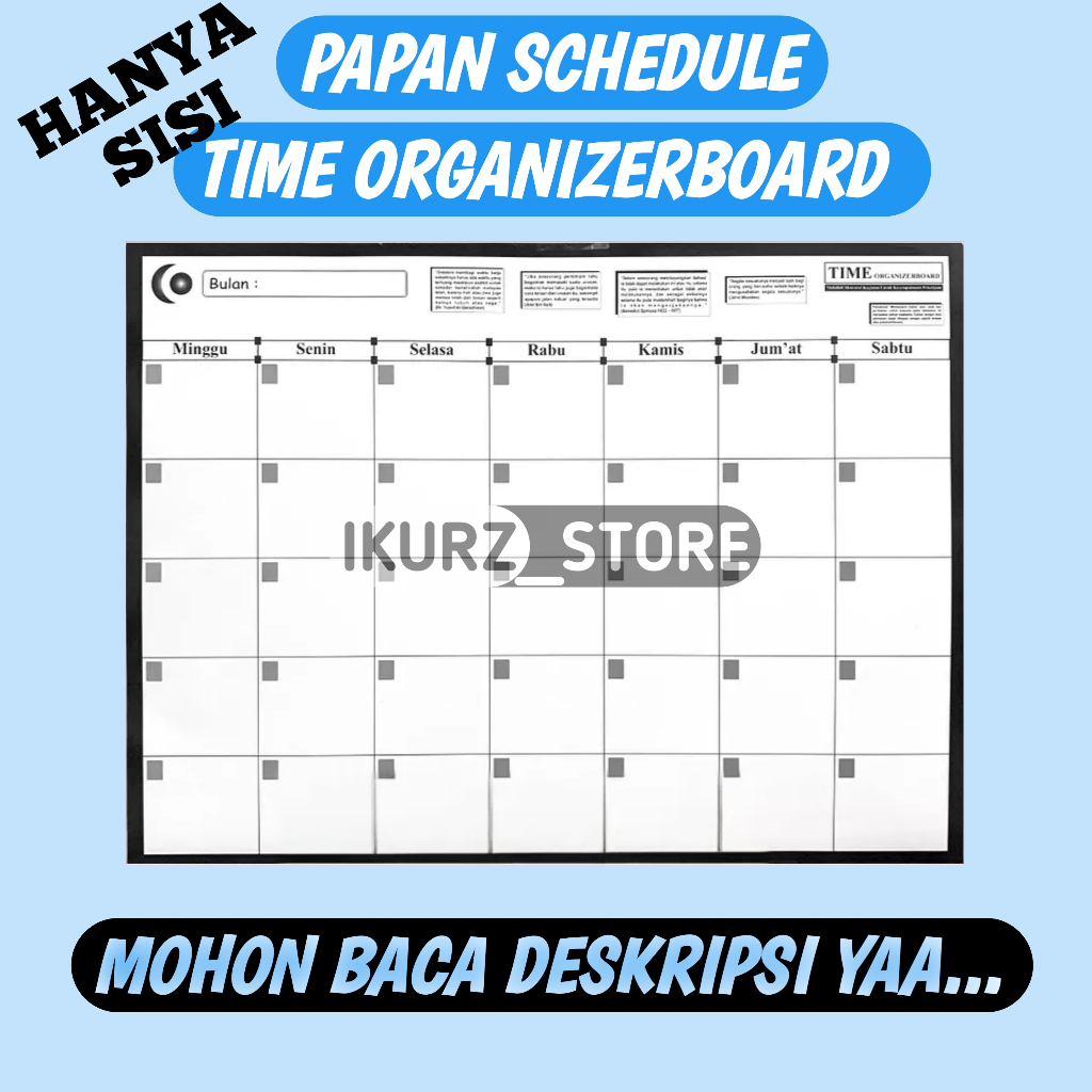 

SCHEDULE BOARD/ TIME ORGANIZERBOARD saja