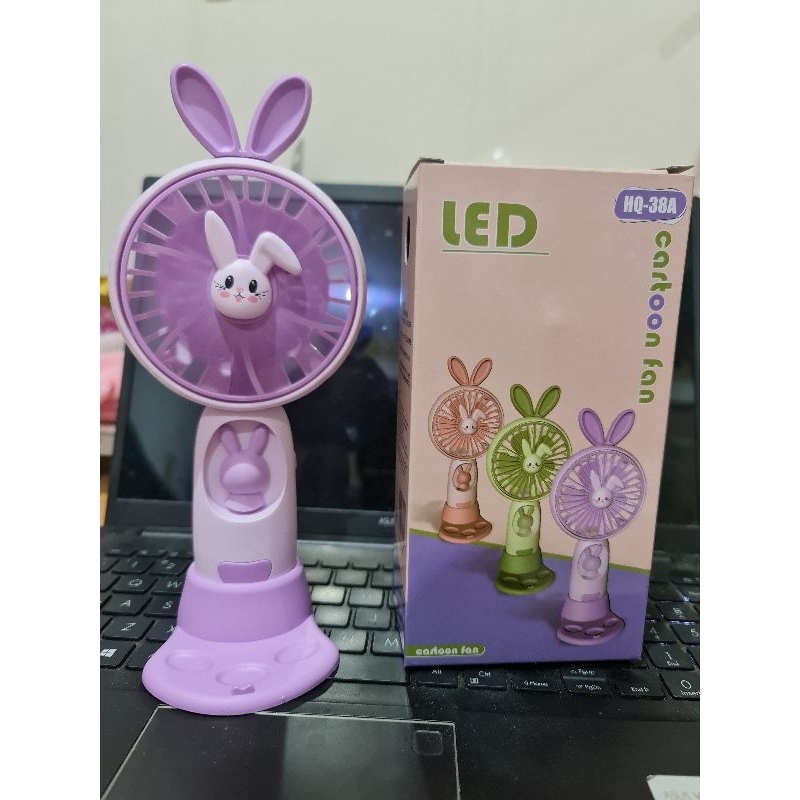 Aluna_Collection4 Hq-45A Hq-54A Kipas Mini Genggam Kelinci Mini Fan Led