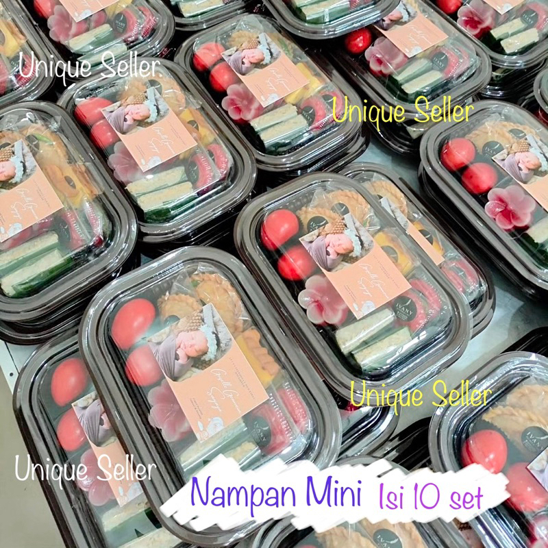 [ISI10] NAMPAN PLASTIK MINI ALAS+TUTUP / NAMPAN MIKA MINI KECIL S 2211 / NAMPAN SNACK JAJAN HANTARAN