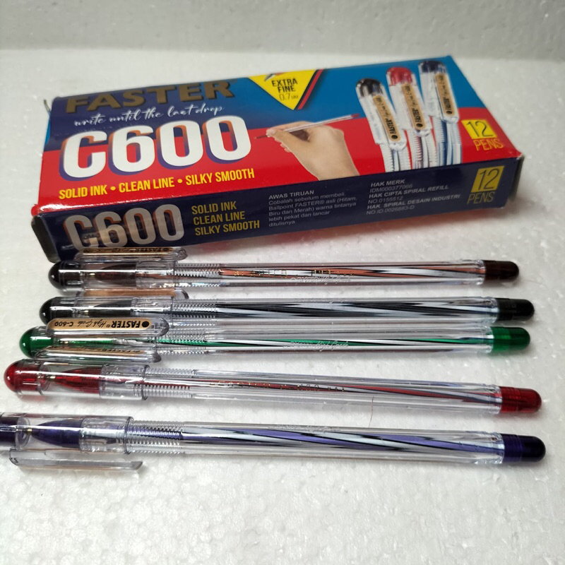 

Pulpen Faster C600 0.7mm Extra Fine Pena Pen Ball Point Bolpen 0.7 mm