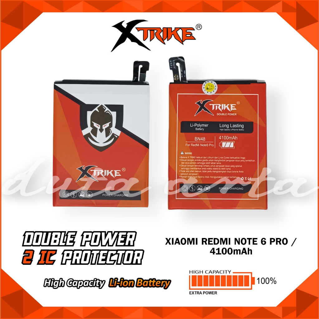 BATERAI DOUBLE POWER REDMI NOTE 6 PRO BN48