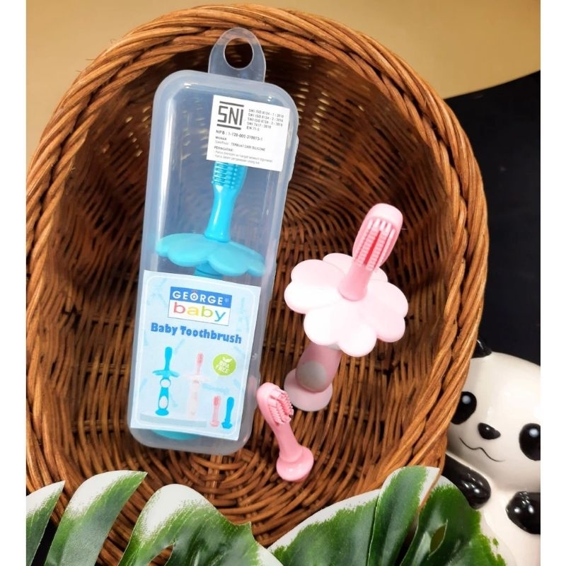 Baby Tooth Brush Silicone 2 IN 1 By George / Sikat Gigi By George (STB5)