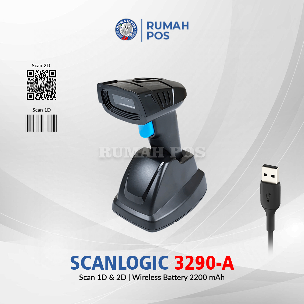 Scanner Barcode Wireless SCANLOGIC CS 3290 A CS3290A Scan 1D & 2D USB