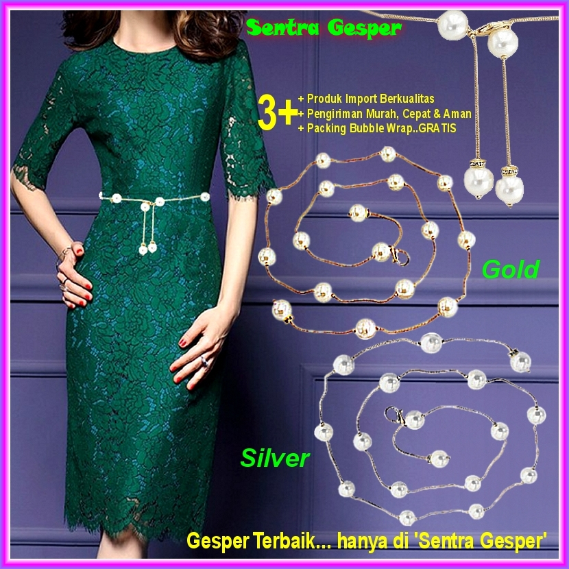 Sabuk Belt Ikat Pinggang Gesper Rantai Wanita Fashion Korea Cewek Emas Obi GOLD Rante Ring Kekinian 
