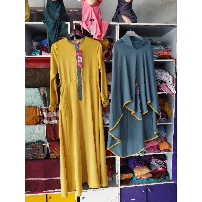 Set Gamis Aulia Qaureen Bumblebee (Reject Kerudung)