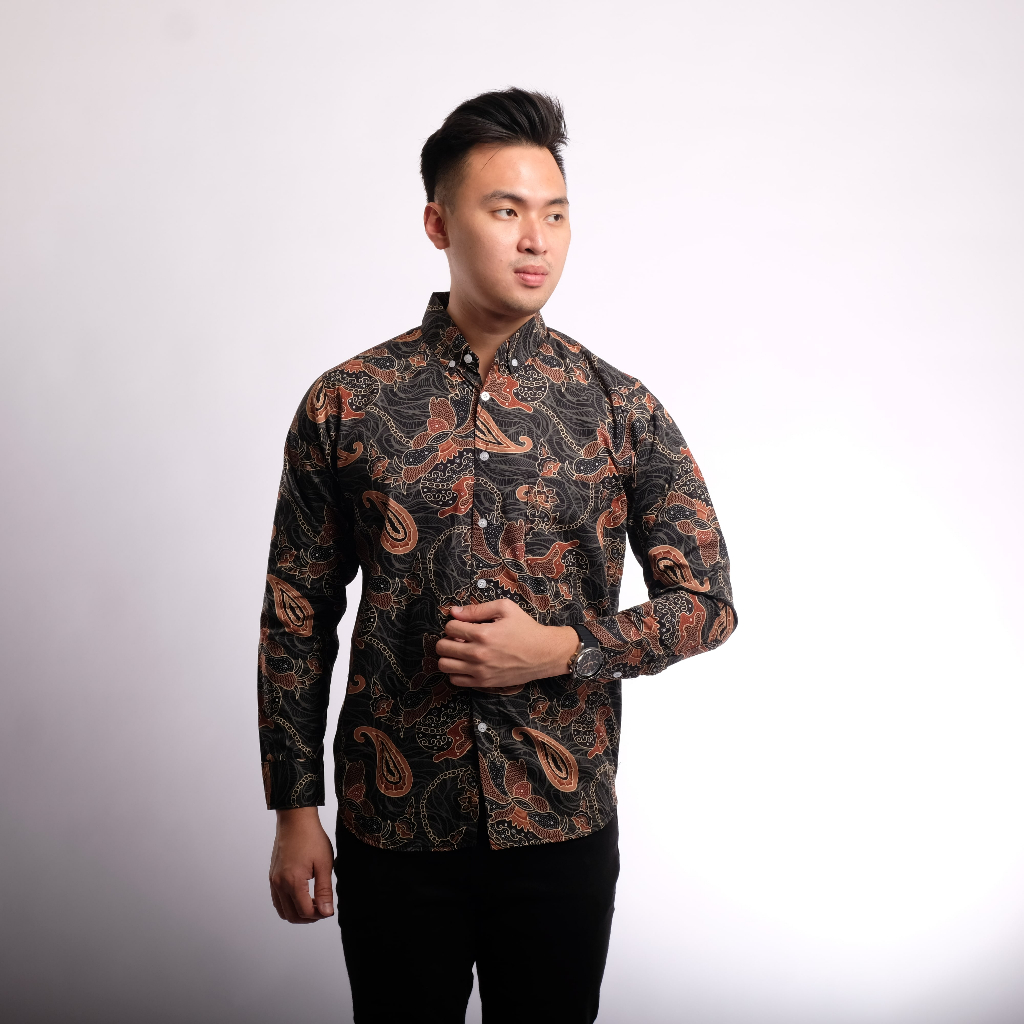 KYBOST VERTUCCI Kemeja Batik Pria Katun Premium Lengan Panjang Slimfit BTK049