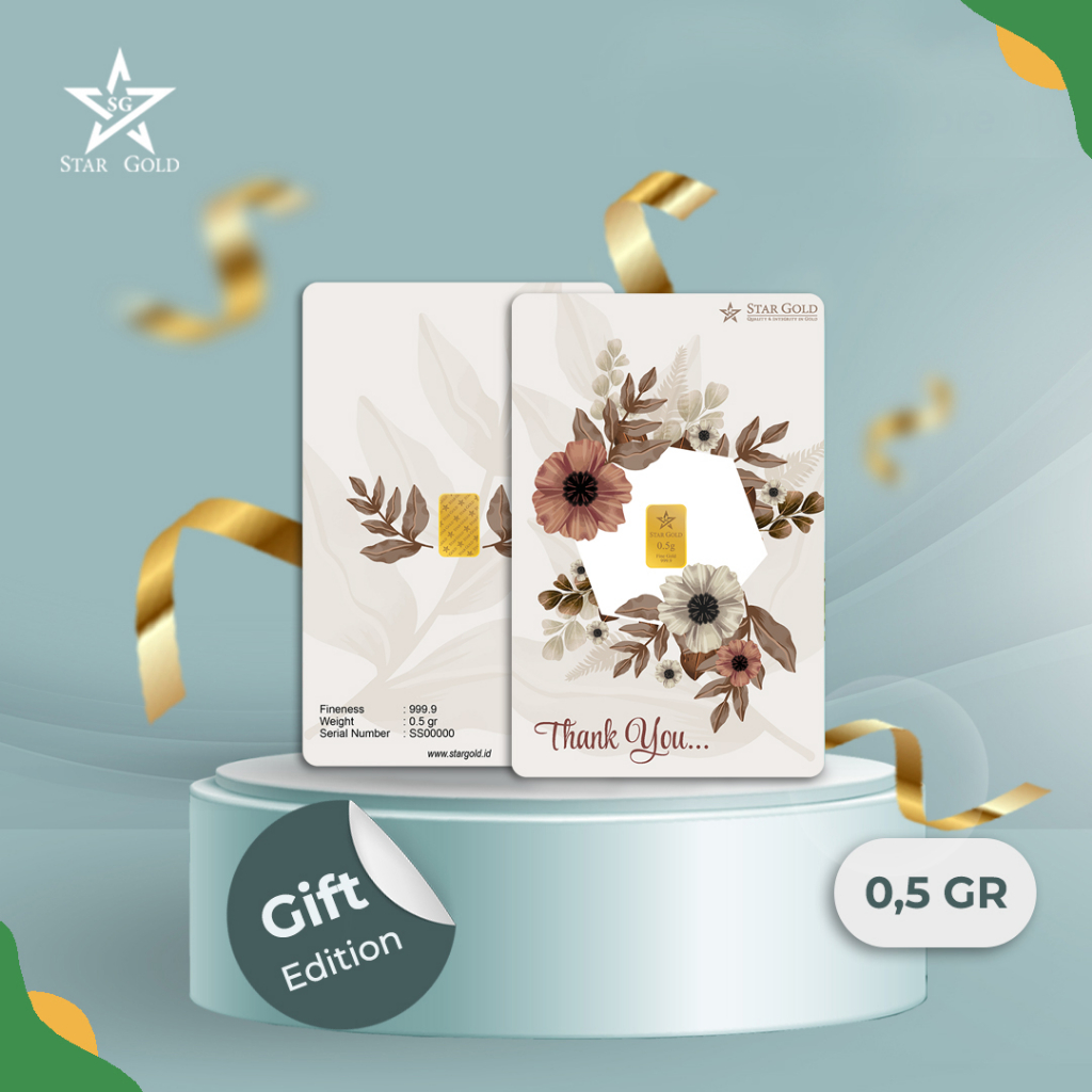 Emas Logam Mulia 24K StarGold Thank You 2 Series 0.5gram dan 1gram