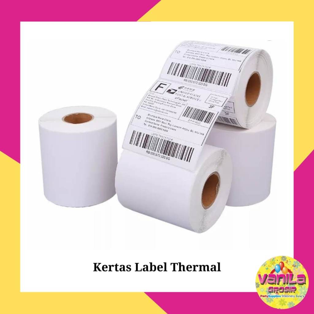 

(1 Roll Isi 500Lembar) Kertas Label Thermal 100x150mm, sticker thermal, Label Barcode olshop, kertas stiker resi
