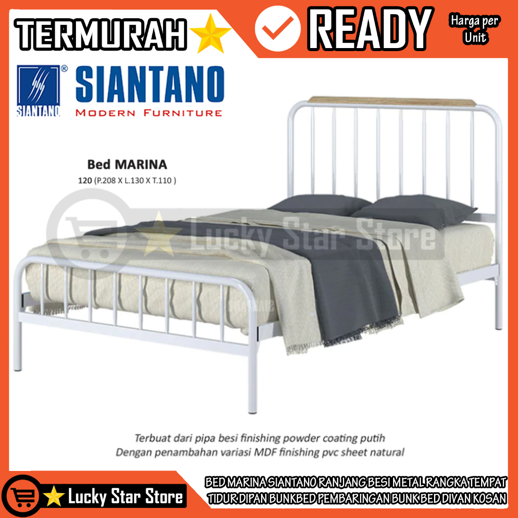 [Instan] BUNKBED DIVAN RANJANG BESI SIANTANO BED MARINA RANGKA TEMPAT TIDUR METAL PEMBARINGAN BUNK B