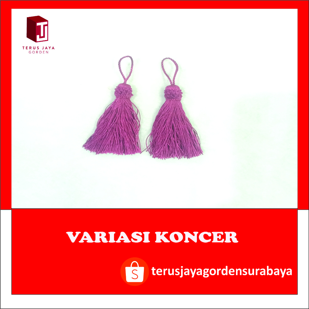 Variasi Koncer Merah / Aksesoris Rumbai Gorden