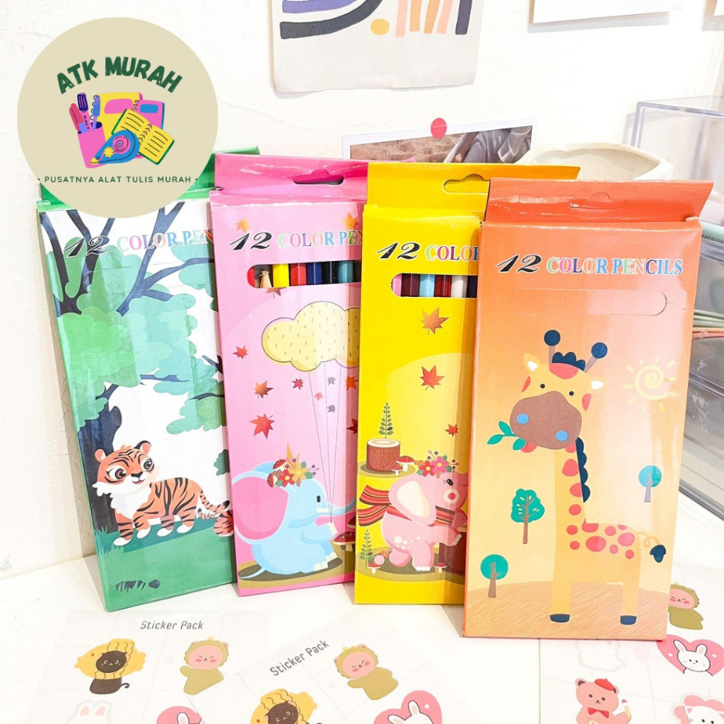 

pensil warna 1 lusin murah panjang 16 cm PROMO TERJANGKAU COD ALAT TULIS KANTOR AESTHETIC KOREA ORIGINAL COD